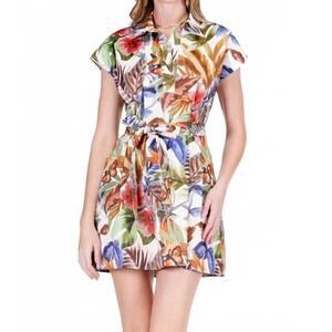 NEW JADE leaf mosaic dress in greesleaf mosaic